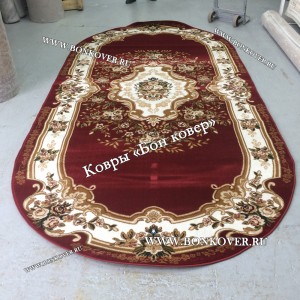 РОССИЙСКИЙ ЖАККАРДОВЫЙ КОВЕР МЕДАЛЬОН КРАСНЫЙ ОВАЛЬНЫЙ
